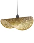 Miniatyrbillede 5 af 9: Pendellampe hvidt jern rattan ⌀ 60 x 110 cm håndlavet åben rustik stil stue værelse