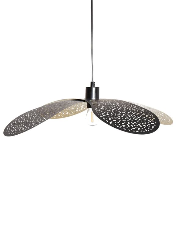 Pendellampe sort jern metalskærm moderne glamour stil stue spisestue stue værelse