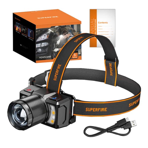 Frontlykt Superfire HL25, 700lm, USB-C