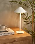 Miniatyrbillede 5 af 11: Bordlampe Hvid Aluminium 31 cm LED Lampe til Bord Genopladelig Sengebordslampe Trådløs USB Natbordslampe med Batteri