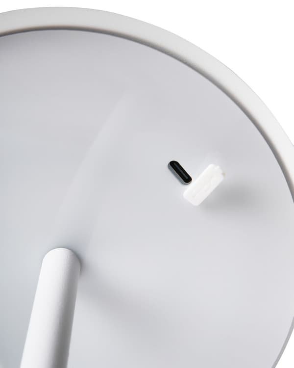 Bordlampe Hvid Aluminium 31 cm LED Lampe til Bord Genopladelig Sengebordslampe Trådløs USB Natbordslampe med Batteri