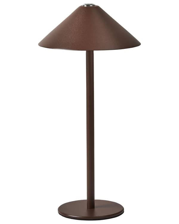 Bordlampe Brun Aluminium 31 cm LED Lampe til Bord Genopladelig Sengebordslampe Trådløs USB Natbordslampe med Batteri