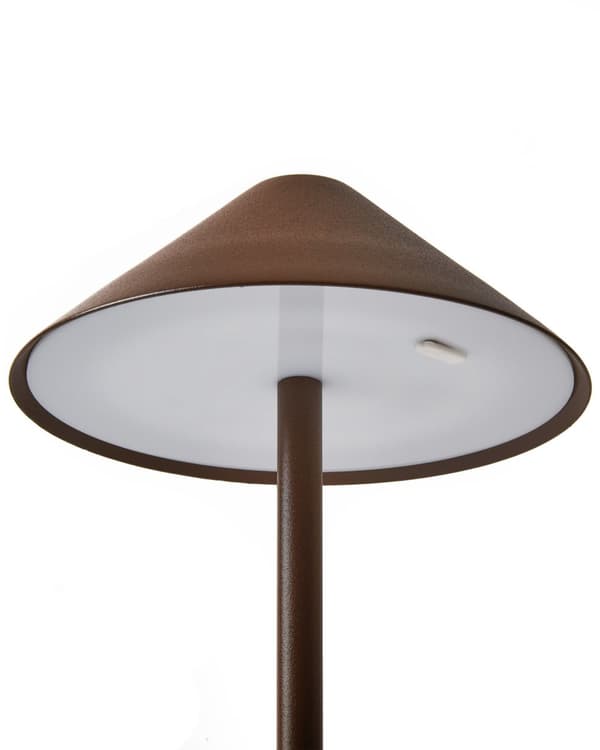 Bordlampe Brun Aluminium 31 cm LED Lampe til Bord Genopladelig Sengebordslampe Trådløs USB Natbordslampe med Batteri