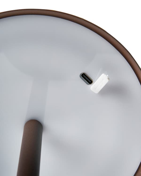 Bordlampe Brun Aluminium 31 cm LED Lampe til Bord Genopladelig Sengebordslampe Trådløs USB Natbordslampe med Batteri