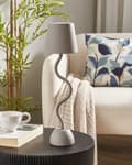 Miniatyrbilde 6 av 11: Bordlampe Beige Jern Aluminium med Berøringsbryter USB-kabel for Trådløs lading Innendørs Utendørs Moderne