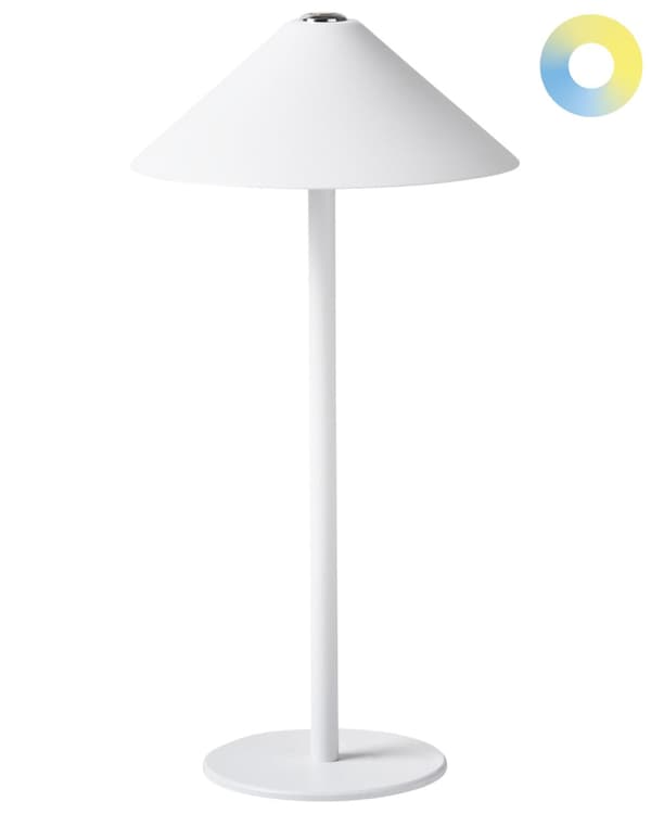 Bordlampe Hvit Aluminium med Berøringsbryter USB-kabel Trådløs lading Innendørs Utendørs Moderne