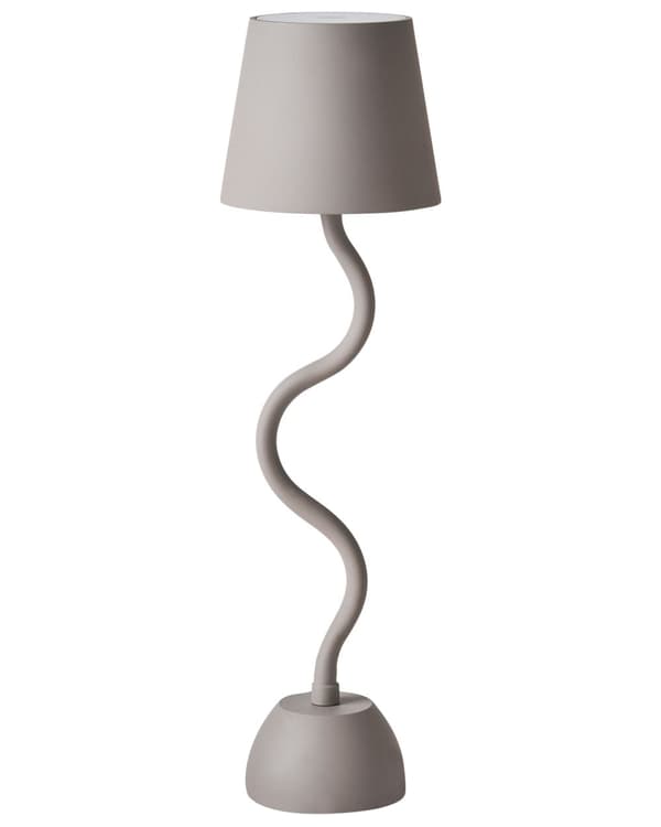 Bordlampe Beige Aluminium 39 cm LED Lampe til Bord Genopladelig Sengebordslampe Trådløs USB Natbordslampe med Batteri
