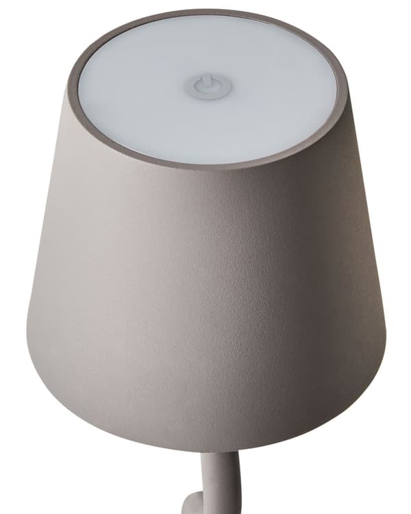 Bordlampe Beige Aluminium 39 cm LED Lampe til Bord Genopladelig Sengebordslampe Trådløs USB Natbordslampe med Batteri