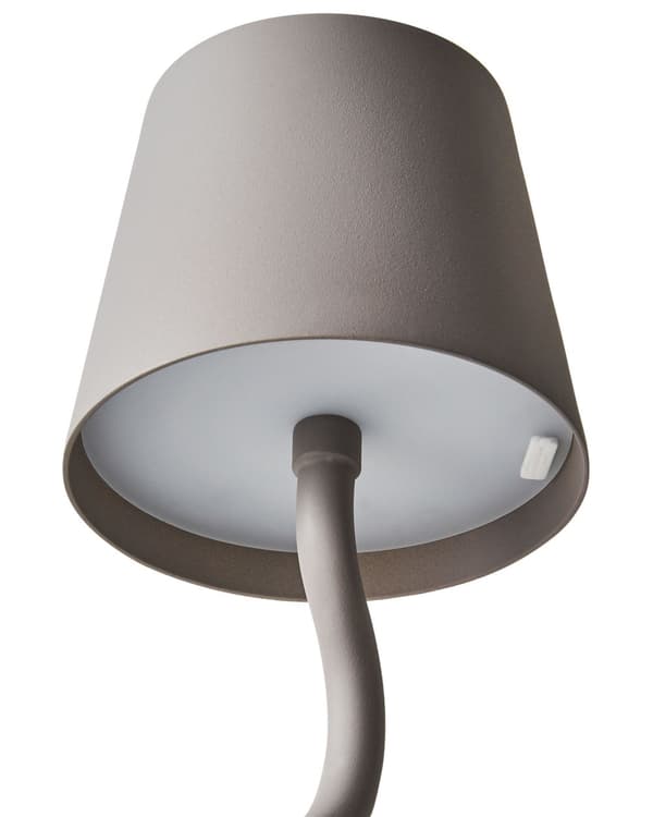 Bordlampe Beige Aluminium 39 cm LED Lampe til Bord Genopladelig Sengebordslampe Trådløs USB Natbordslampe med Batteri