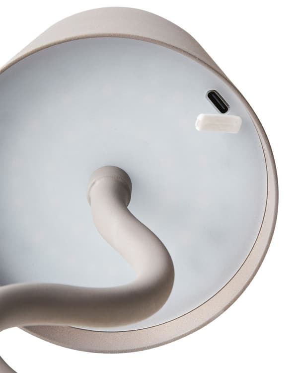 Bordlampe Beige Aluminium 39 cm LED Lampe til Bord Genopladelig Sengebordslampe Trådløs USB Natbordslampe med Batteri