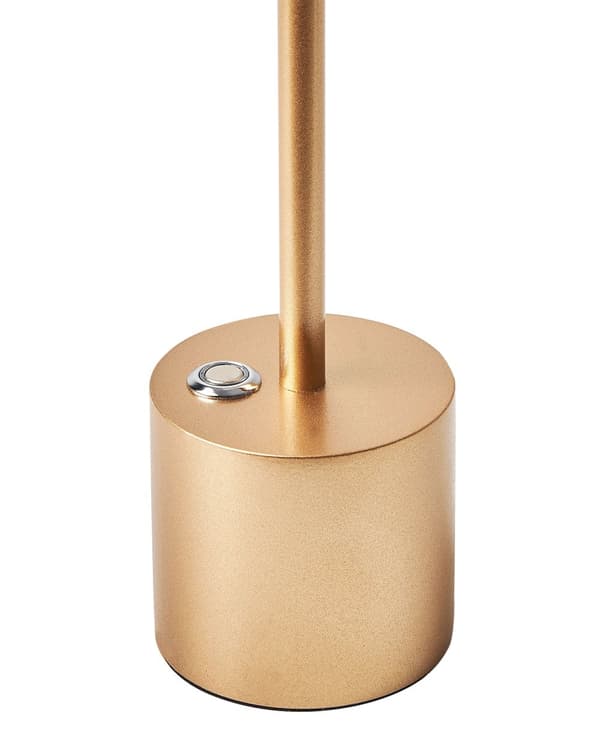 Bordlampe Guld Metal 35 cm LED Lampe til Bord Genopladelig Sengebordslampe Trådløs USB Natbordslampe med Batteri