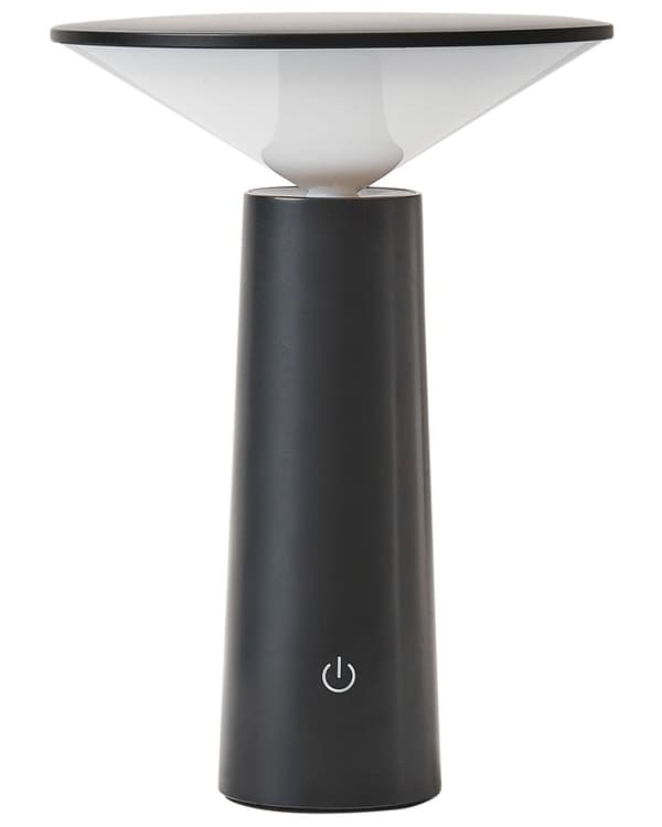 Bordlampe Sort Metal 19 cm LED Lampe til Bord Genopladelig Sengebordslampe Trådløs USB Justerbar Natbordslampe med Batteri