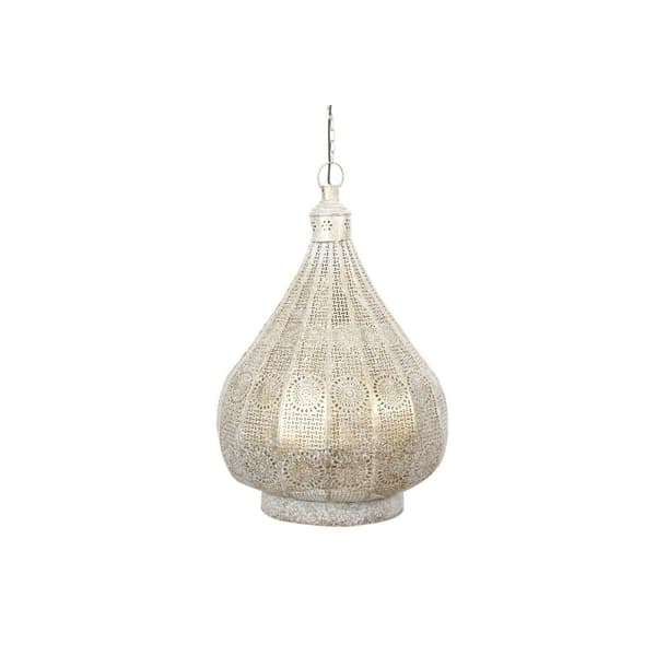 Taklampa Home ESPRIT Vit Gyllene Metall 40 W 40 x 40 x 55 cm Vit