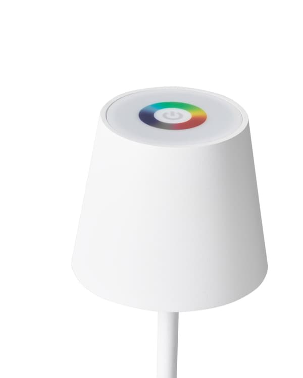Bordlampe Hvid Metal 37 cm LED Lampe til Bord Genopladelig Sengebordslampe Trådløs USB Natbordslampe med Batteri