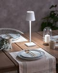 Miniatyrbillede 2 af 11: Bordlampe Hvid Metal 37 cm LED Lampe til Bord Genopladelig Sengebordslampe Trådløs USB Natbordslampe med Batteri