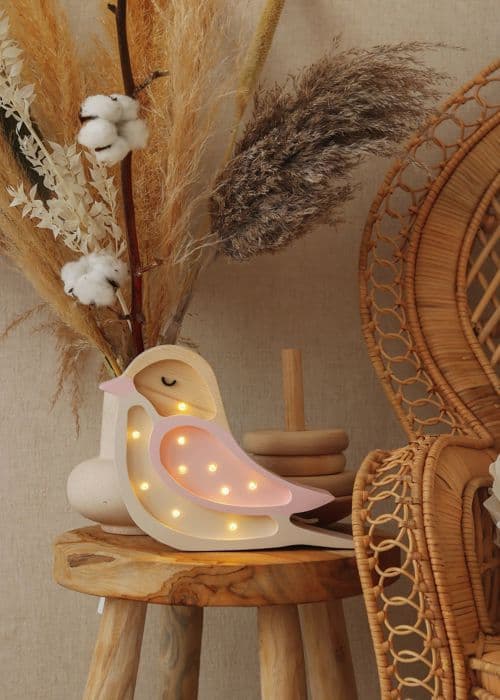Little Lights - Cream Strawberry Bird Night Light