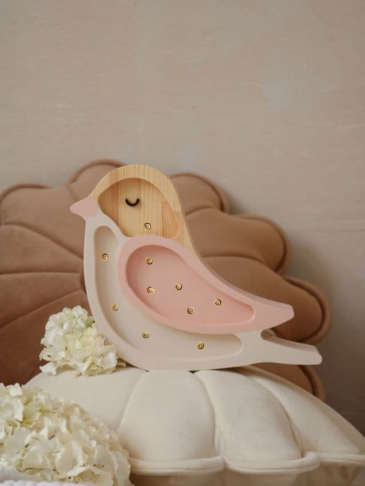 Little Lights - Cream Strawberry Bird Night Light