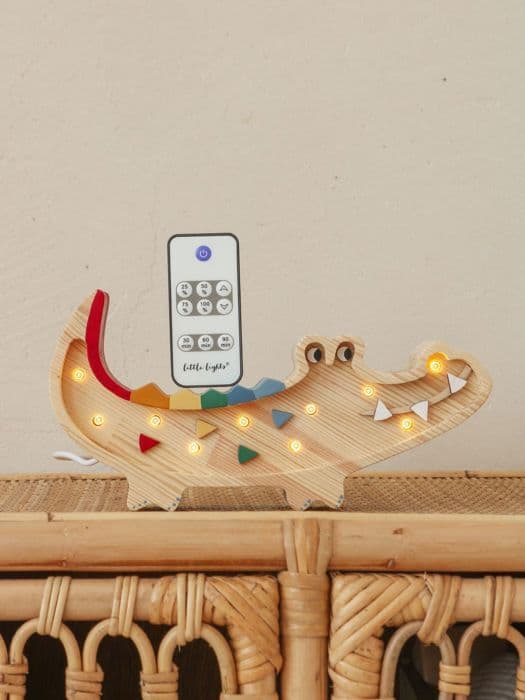 Little Lights - Small Natural Wood Crocodile Night Light
