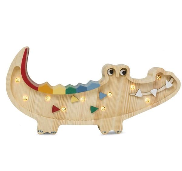 Little Lights - Small Natural Wood Crocodile Night Light
