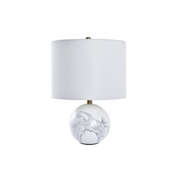 Bordslampa DKD Home Decor Vit Gyllene Metall 50 W 220 V 36 x 36 x 52 cm
