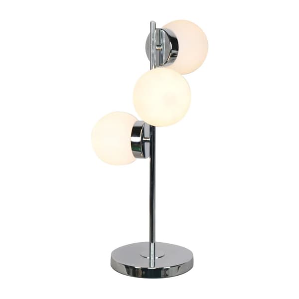 Bordslampa DKD Home Decor 26 x 26 x 59 cm Glas Silvrig Metall Vit 220 V 50 W 23 x 23 x 49 cm