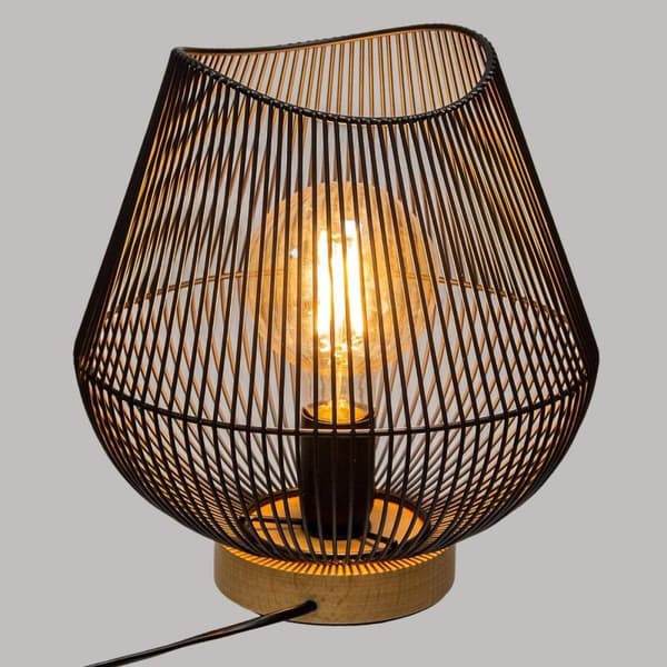 Bordslampa Atmosphera Jena Svart Metall 40 W (Ø 28 x 26 cm)