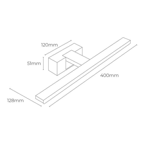 Vägglampa EDM 32433 F 8 W 800 lm 40 x 12,8 x 5,1 cm LED