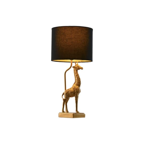 Bordslampa Home ESPRIT Svart Gyllene 20 x 20 x 53 cm