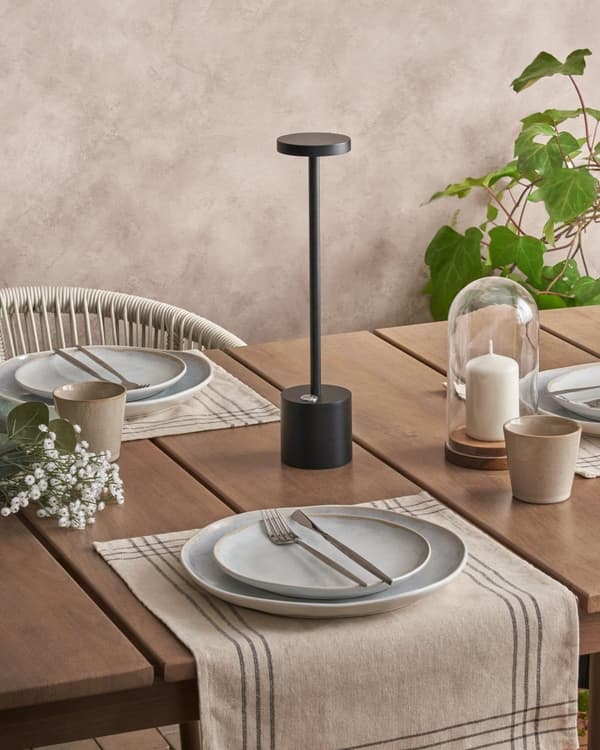 Bordlampe Svart Jern 35 cm Aluminium Innendørs Utendørs Moderne design