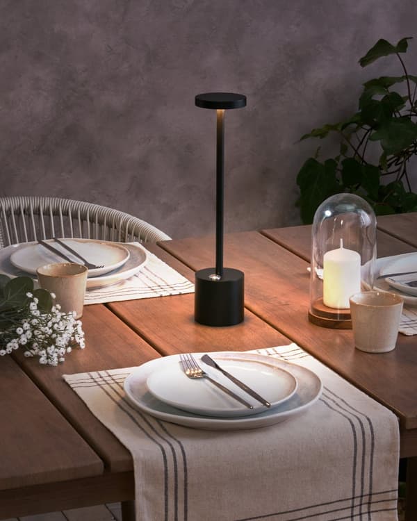 Bordlampe Svart Jern 35 cm Aluminium Innendørs Utendørs Moderne design