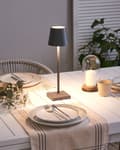 Miniatyrbilde 2 av 11: Trådløs bordlampe Mørkegrå Aluminium 38 cm LED Oppladbar USB Berøringsbryter Justerbart lys Moderne design Bærbar lampe Utendørs Innendørs