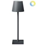 Miniatyrbilde 1 av 11: Trådløs bordlampe Mørkegrå Aluminium 38 cm LED Oppladbar USB Berøringsbryter Justerbart lys Moderne design Bærbar lampe Utendørs Innendørs