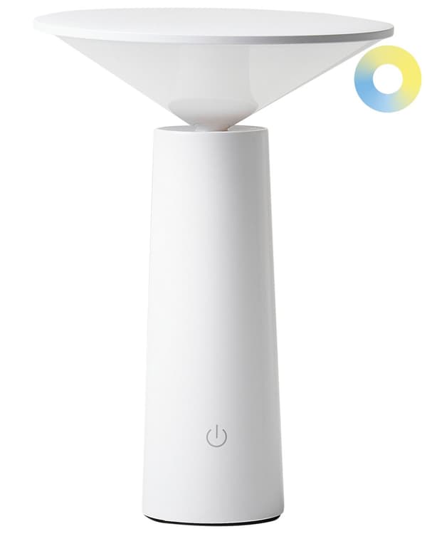 Trådløs bordlampe Hvit Jern 19 cm LED Oppladbar Justerbart lys Moderne design Utendørs- og innendørsbruk Bærbar lampe Belysning