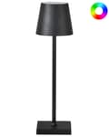 Miniatyrbilde 1 av 11: Trådløs bordlampe Svart Metall 37 cm LED Oppladbar RGB-funksjon Moderne design Bærbar lampe Trådløs belysning