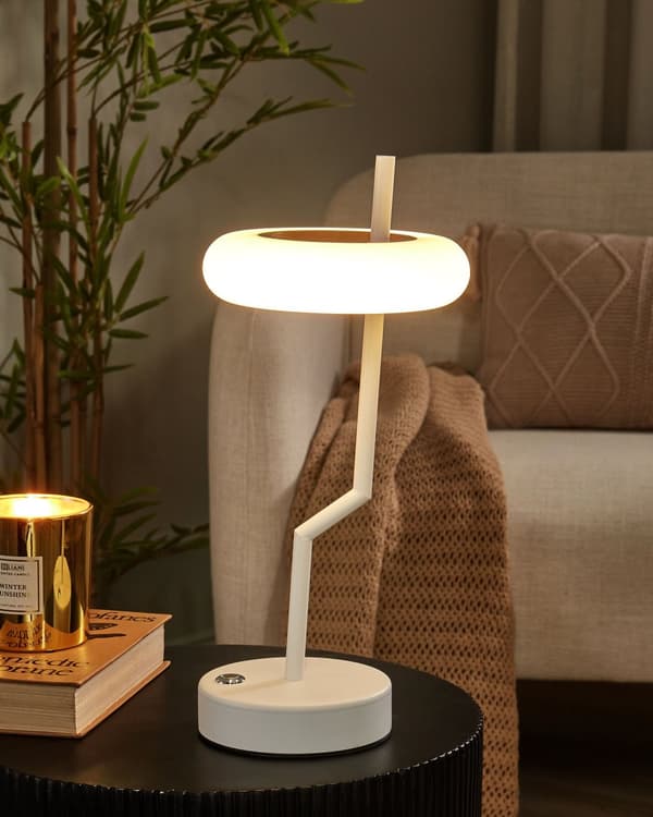 Bordlampe Hvit Jern 36 cm Aluminium Innendørs Utendørs Moderne design