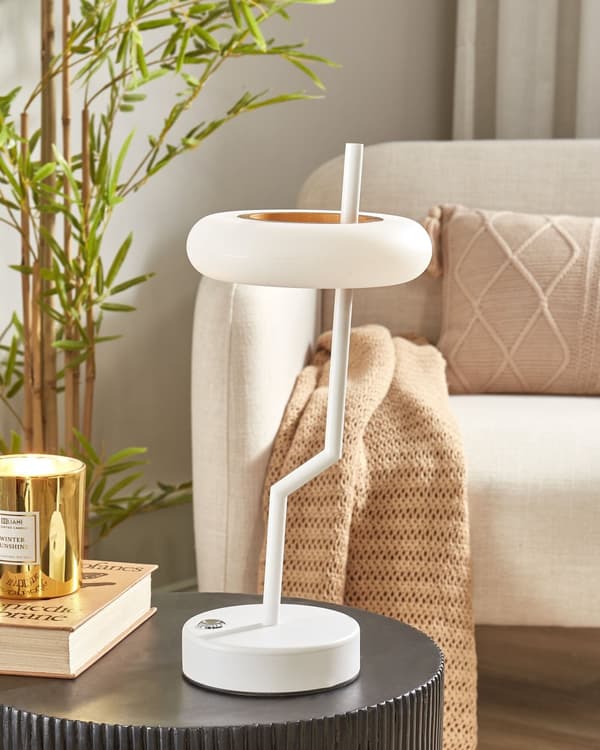 Bordlampe Hvit Jern 36 cm Aluminium Innendørs Utendørs Moderne design