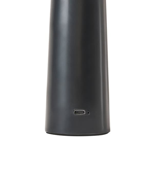 Trådløs bordlampe Svart Jern 19 cm LED Oppladbar Justerbart lys Moderne design Utendørs- og innendørsbruk Bærbar lampe Belysning