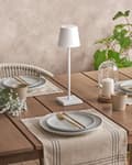 Miniatyrbilde 4 av 11: Trådløs bordlampe Hvit Metall 37 cm LED Oppladbar RGB-funksjon Moderne design Bærbar lampe Trådløs belysning
