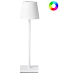 Miniatyrbilde 1 av 11: Trådløs bordlampe Hvit Metall 37 cm LED Oppladbar RGB-funksjon Moderne design Bærbar lampe Trådløs belysning