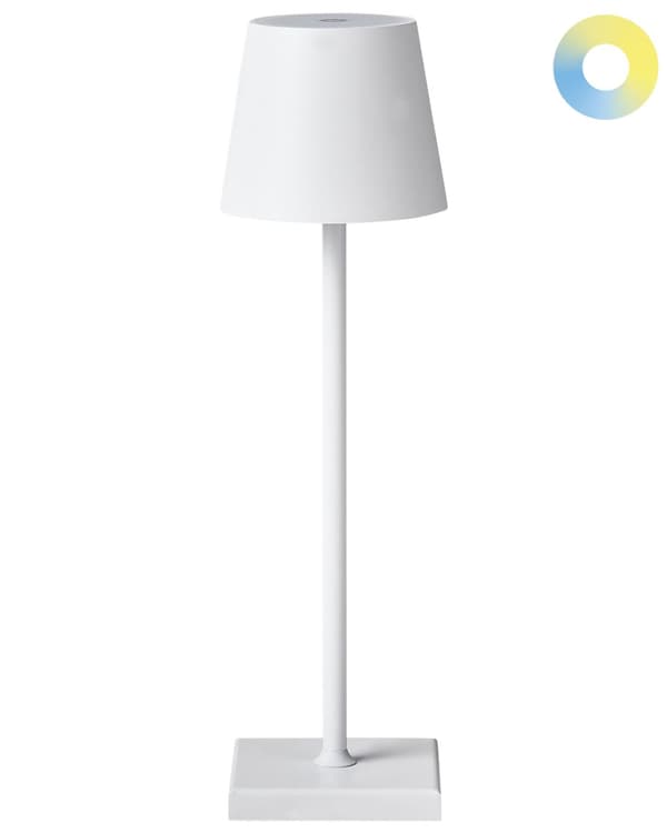 Trådløs bordlampe Hvit Aluminium 38 cm LED Oppladbar USB Berøringsbryter Justerbart lys Moderne design Bærbar lampe Utendørs Innendørs