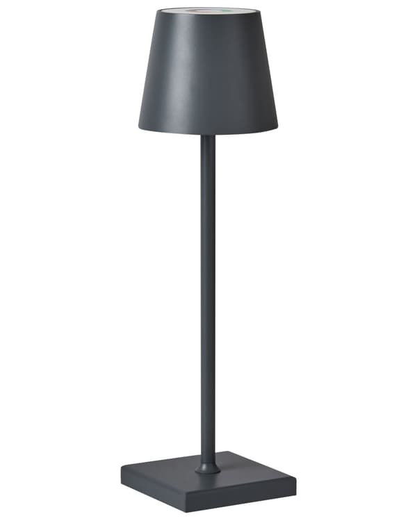 Trådløs bordlampe Mørkegrå Metall 37 cm LED Oppladbar RGB-funksjon Moderne design Bærbar lampe Trådløs belysning