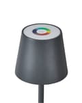 Miniatyrbilde 7 av 11: Trådløs bordlampe Mørkegrå Metall 37 cm LED Oppladbar RGB-funksjon Moderne design Bærbar lampe Trådløs belysning