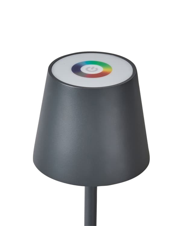 Trådløs bordlampe Mørkegrå Metall 37 cm LED Oppladbar RGB-funksjon Moderne design Bærbar lampe Trådløs belysning