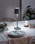 Miniatyrbilde 2 av 11: Trådløs bordlampe Mørkegrå Metall 37 cm LED Oppladbar RGB-funksjon Moderne design Bærbar lampe Trådløs belysning