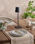 Miniatyrbilde 4 av 11: Trådløs bordlampe Svart Aluminium 38 cm LED Oppladbar USB Berøringsbryter Justerbart lys Moderne design Bærbar lampe Utendørs Innendørs