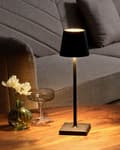 Miniatyrbilde 5 av 11: Trådløs bordlampe Svart Aluminium 38 cm LED Oppladbar USB Berøringsbryter Justerbart lys Moderne design Bærbar lampe Utendørs Innendørs
