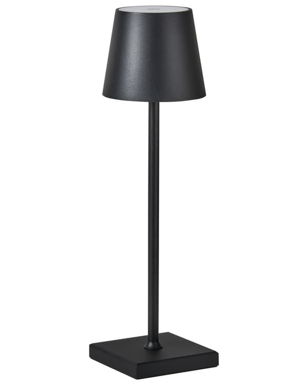 Trådløs bordlampe Svart Aluminium 38 cm LED Oppladbar USB Berøringsbryter Justerbart lys Moderne design Bærbar lampe Utendørs Innendørs