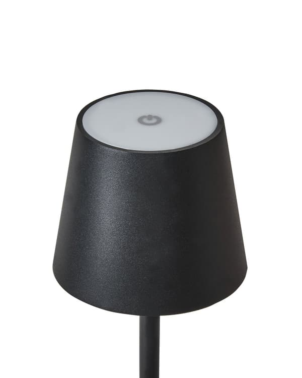 Trådløs bordlampe Svart Aluminium 38 cm LED Oppladbar USB Berøringsbryter Justerbart lys Moderne design Bærbar lampe Utendørs Innendørs