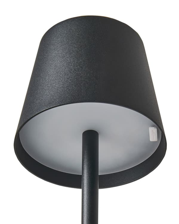 Trådløs bordlampe Svart Aluminium 38 cm LED Oppladbar USB Berøringsbryter Justerbart lys Moderne design Bærbar lampe Utendørs Innendørs