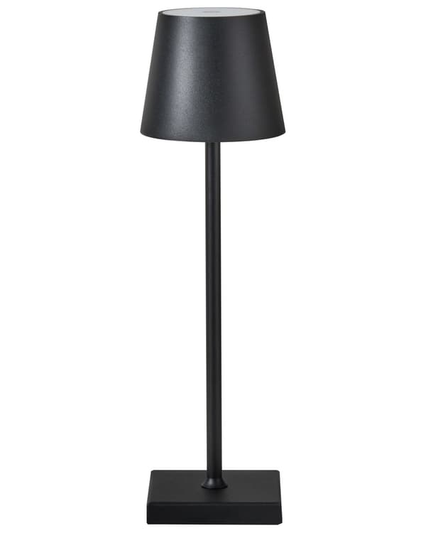 Trådløs bordlampe Svart Aluminium 38 cm LED Oppladbar USB Berøringsbryter Justerbart lys Moderne design Bærbar lampe Utendørs Innendørs